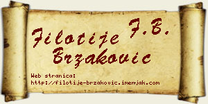 Filotije Brzaković vizit kartica